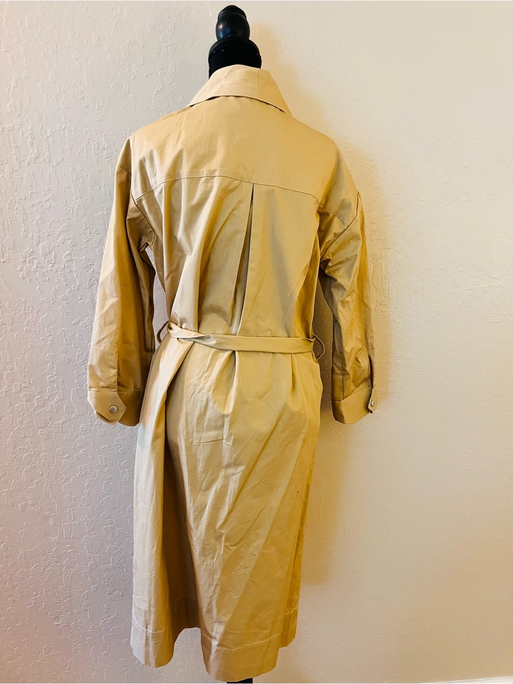 Mossimo Supply Co. Tan Wrap Trench Coat with Self-Tie Belt - Picture 4 of 7